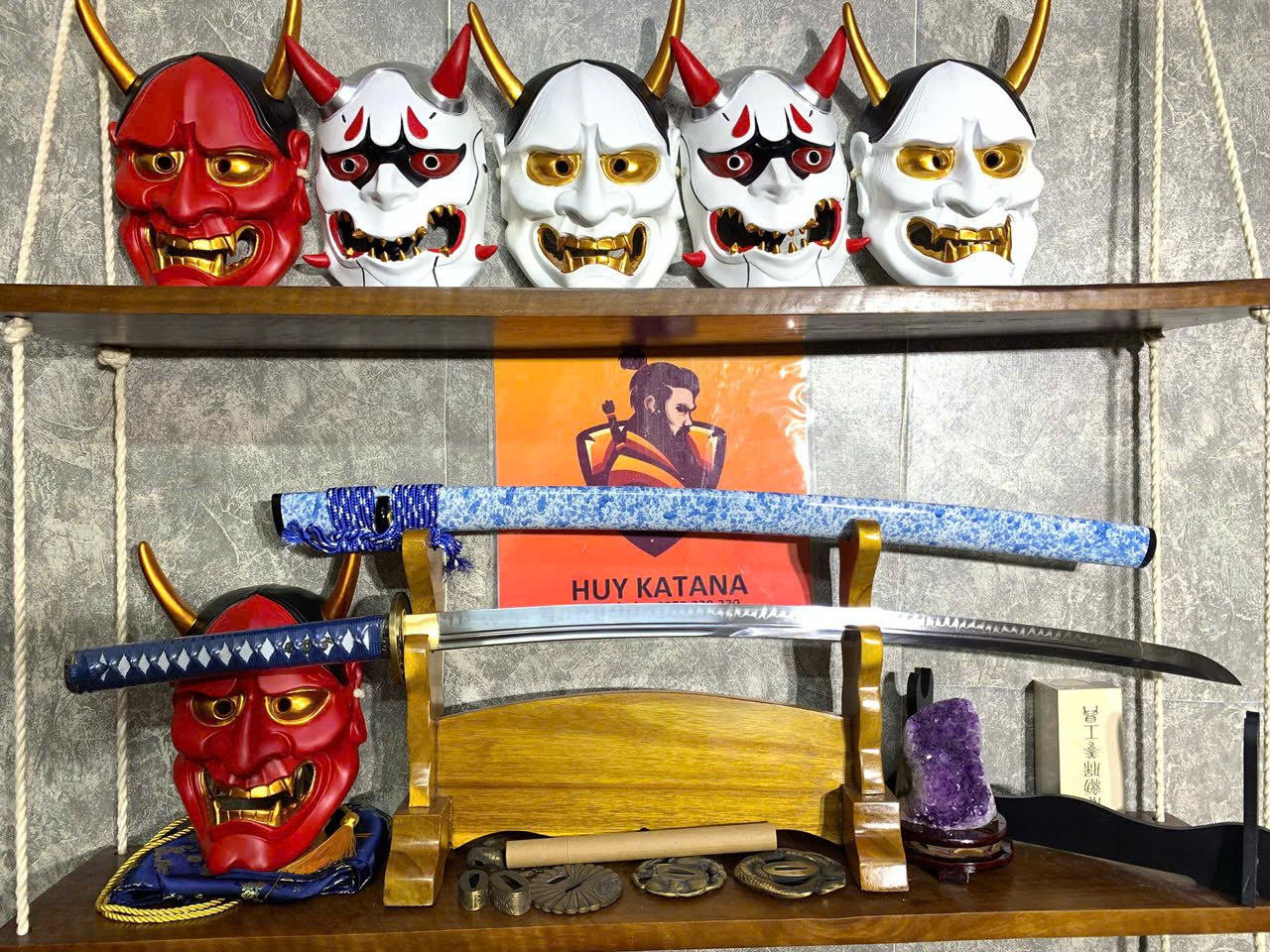 Kiếm Nhật Katana Thép T10 - Thiết Kế 2 Rãnh Máu Cao Cấp