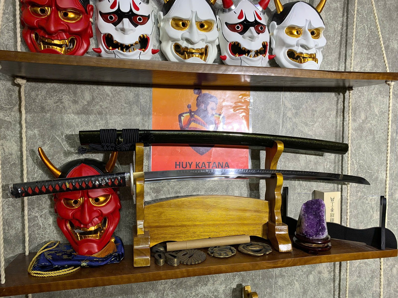 Kiếm Nhật Katana Thép T10 - Thiết Kế 2 Rãnh Máu Cao Cấp