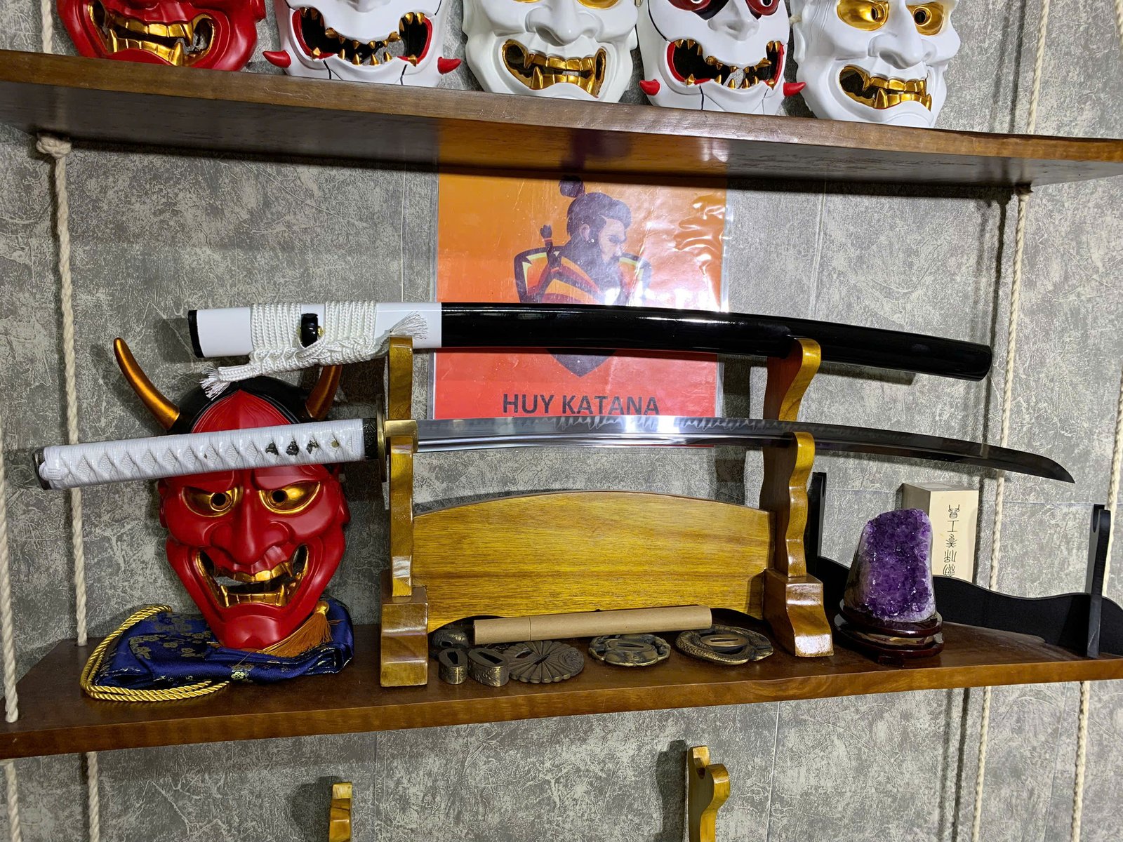 Kiếm Nhật Katana Thép T10 - Thiết Kế 2 Rãnh Máu Cao Cấp