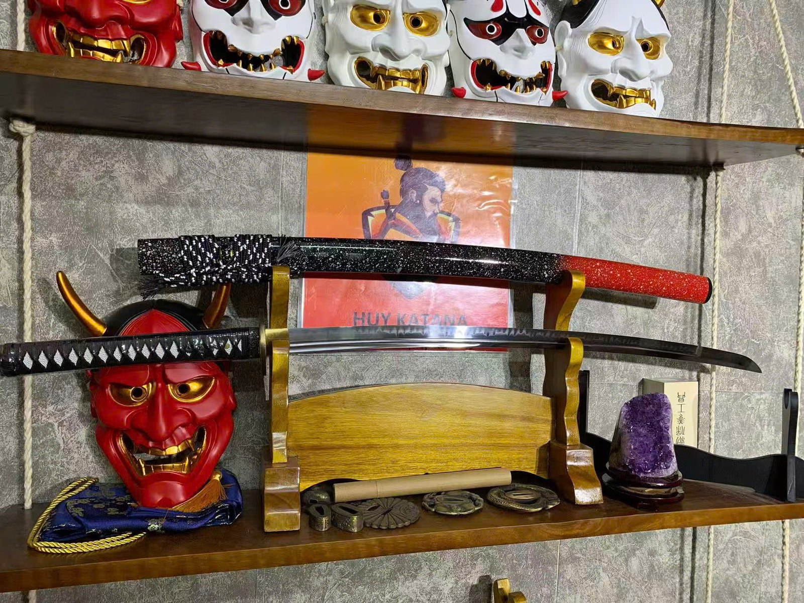 Kiếm Nhật Katana Thép T10 - Thiết Kế 2 Rãnh Máu Cao Cấp
