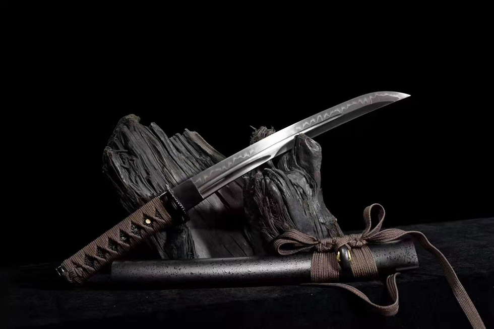 Kiếm Nhật Tanto T10 Burnt Blade Wakizashi Shura – Handcrafted Samurai Sword