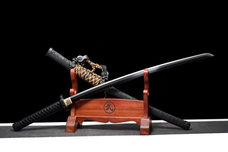 Kiếm Nhật Tachi Hắc Sư – Thép Mangan Phủ Đen Cao Cấp