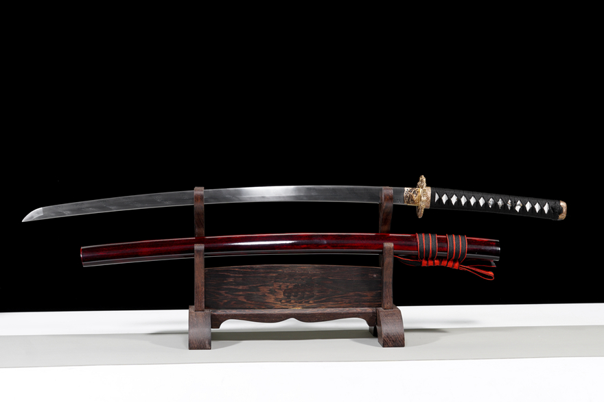 Kiếm Nhật Tĩnh Nguyệt Long Ngâm – Thép Hoa Văn Xoắn, Phụ Kiện Đồng Khắc Giả Cổ