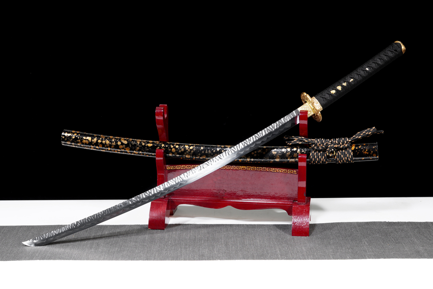 Kiếm Nhật Katana Thác Kim | T10 Vân Đá Rèn Tay, Tôi Đất, Full Đồng Chạm Khắc