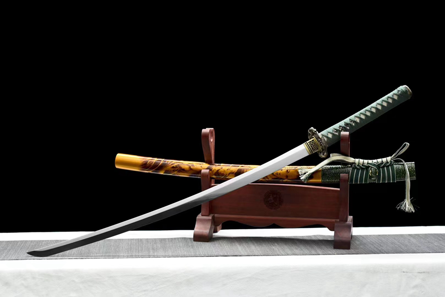 Kiếm Samurai Katana Thép Gương Sáng Sakura Hime | Thép Lưỡi Cứng, Đồng Chạm Khắc Tinh Xảo
