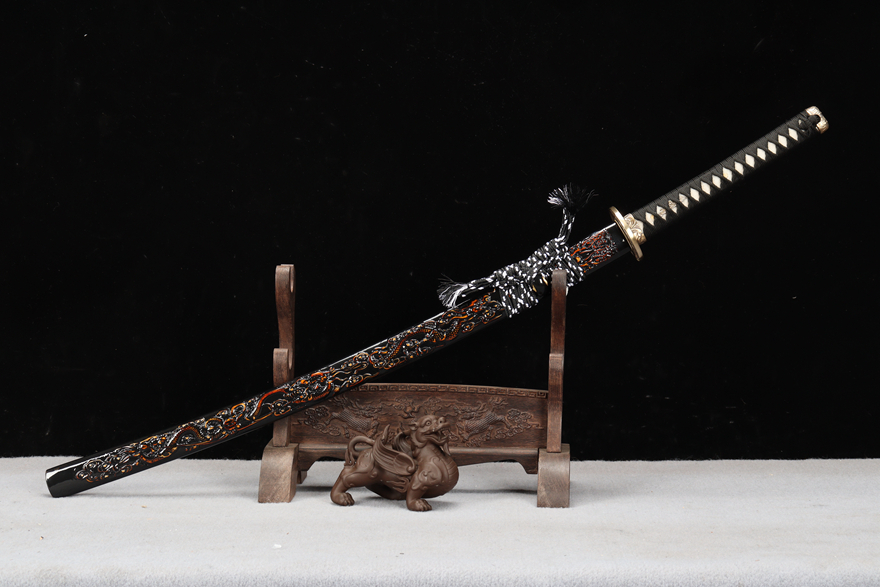 Kiếm Samurai Katana Mài Gương Cao Cấp | Lưỡi Rèn Nguyên Khối, Đồng Trang Trí Tinh Xảo