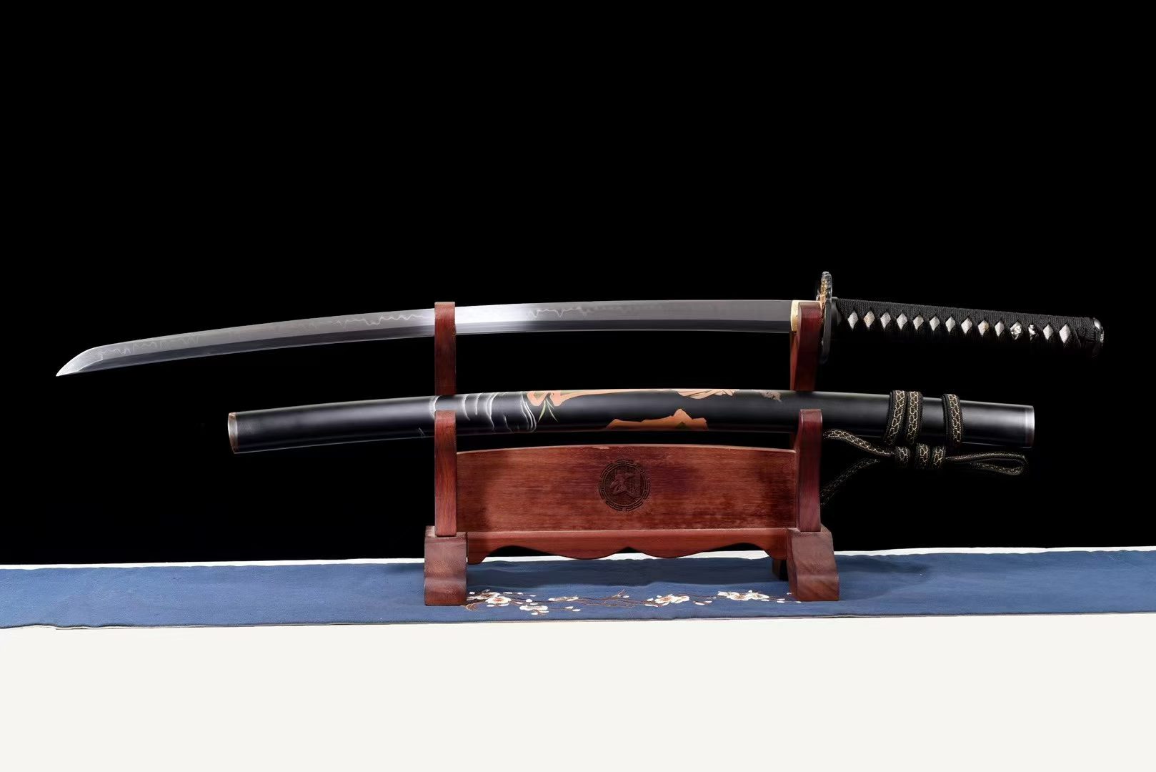 Kiếm Nhật Katana T10 26 Inch – Mạ Vàng Bạc Clay Temper Phán Quan Địa Phủ