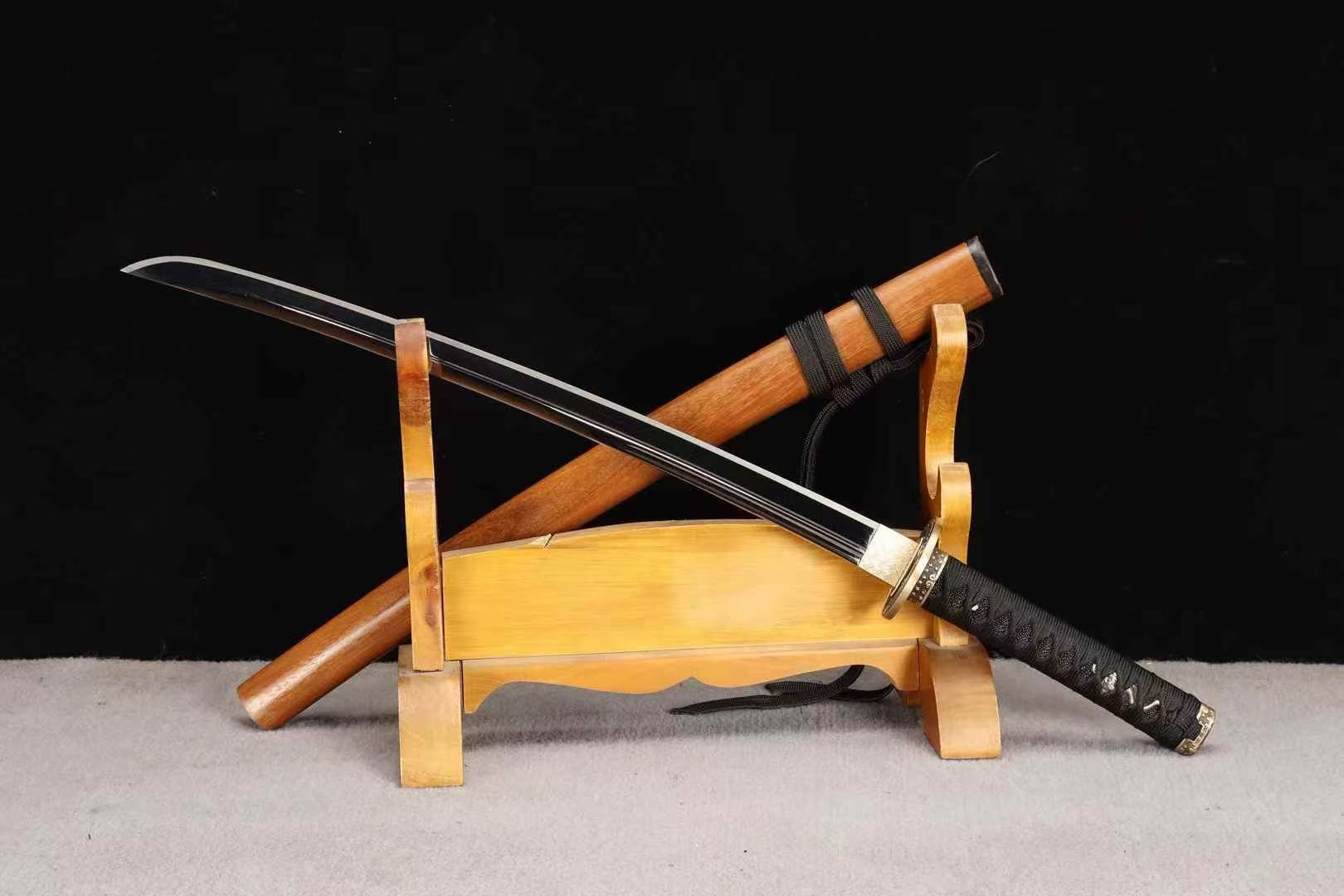 KIẾM NHẬT WAKIZASHI LONG PHƯỢNG ĐÀN THÉP 5160 ĐÁNH BÓNG GƯƠNG
